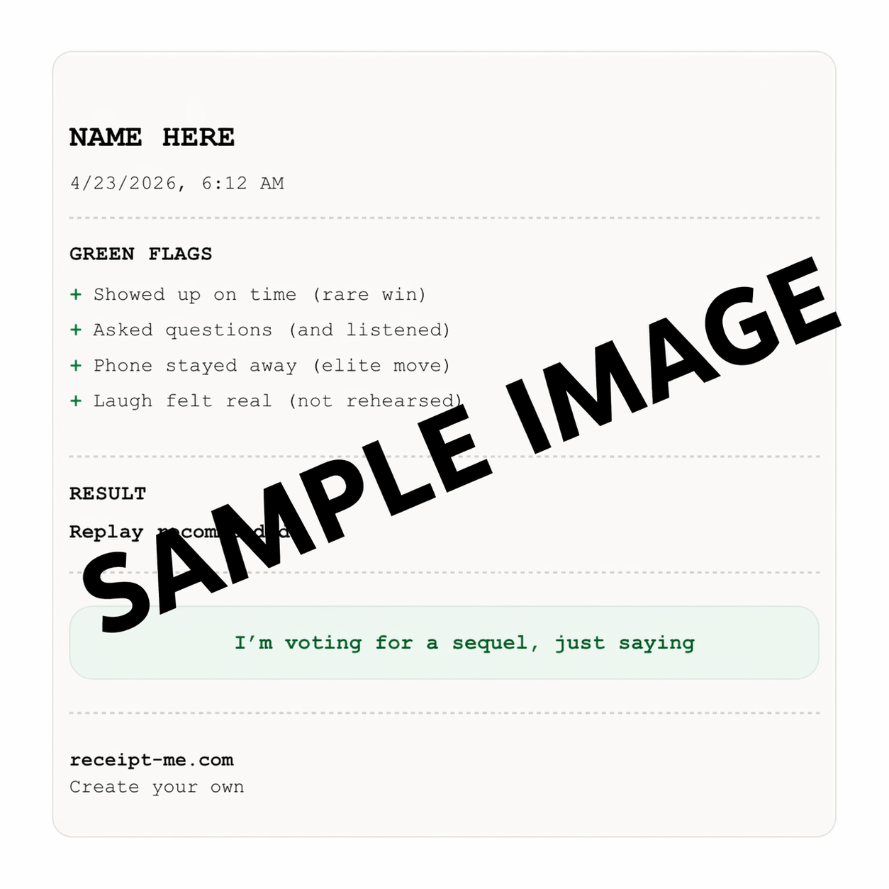 Receipt-Me sample preview